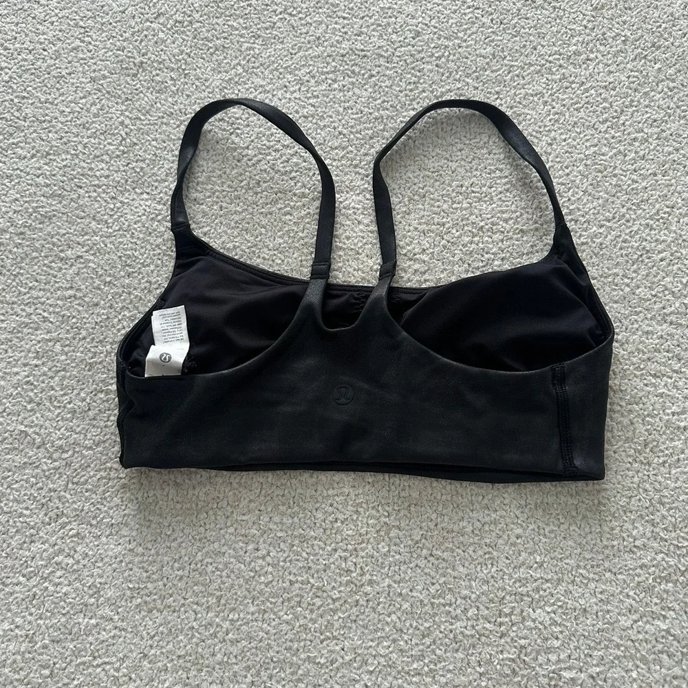 lululemon Wunder Train Strappy Racer Bra size 4 in Black Foil